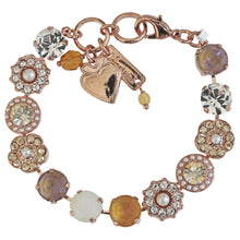 Mariana "Butter Pecan" Rose Gold Plated Lovable Mixed Element Sun-Kissed Crystal Statement Bracelet, 4045/1 1153rg