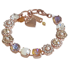 Mariana "Butter Pecan" Rose Gold Plated Lovable Mixed Element Sun-Kissed Crystal Statement Bracelet, 4045/1 1153rg