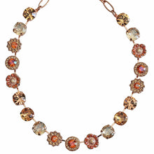 Mariana "Caramel" Rose Gold Plated Lovable Rosette Crystal Necklace, 3084 137rg