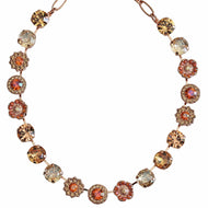 Mariana "Caramel" Rose Gold Plated Lovable Rosette Crystal Necklace, 3084 137rg