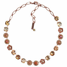 Mariana "Caramel" Rose Gold Plated Lovable Rosette Crystal Necklace, 3084 137rg