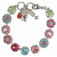 Mariana "Coral Cove" Rhodium Plated Lovable Rosette Crystal Bracelet, 4084 5003ro