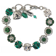 Mariana "Green with Envy" Rhodium Plated Lovable Rosette Crystal Bracelet, 4084 3001ro