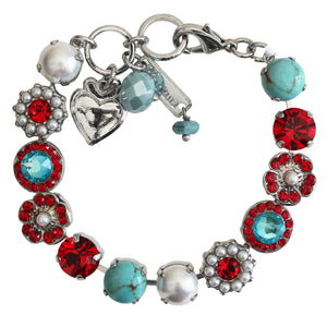 Mariana "Happiness" Rhodium Plated Lovable Mixed Element Crystal Bracelet, 4045/1M2 M1126-ro