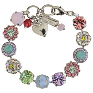 Mariana "Saltwater Taffy" Rhodium Plated Lovable Rosette Crystal Bracelet, 4084 21236ro