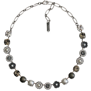 Mariana "Zulu" Silver Plated Lovable Rosette Crystal Necklace, 3084 M1080