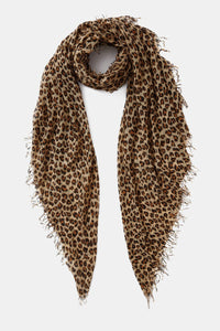 Chan Luu Cashmere and Silk Scarf Wrap - Leopard Print Roasted Pecan BRH-SC-281