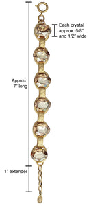 Catherine Popesco 14k Gold Plated Crystal Oval Scroll Link Bracelet, 7" 1609G Champagne