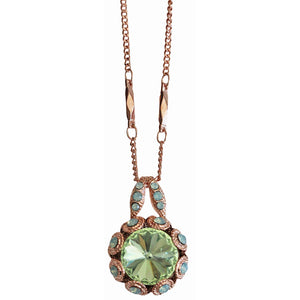 Mariana "Chrysolite" Rose Gold Plated Lovable Embellished Rivoli Pendant Crystal Necklace, 5070 390rg