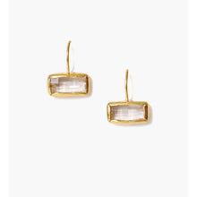 Chan Luu Silver Shade Crystal Tab Rectangle Gold Plated Earrings