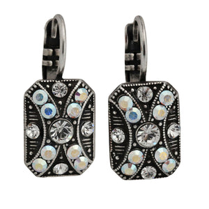 Mariana "On A Clear Day" Silver Plated Rectangle Art Deco Crystal Earrings, 1080/2 0011AB