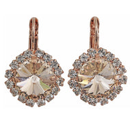Mariana "Kalahari" Rose Gold Plated Rivoli Statement Crystal Earrings, 1137/1R 1078rg