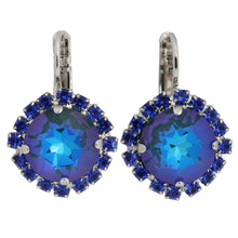 Mariana Rhodium Plated Cushion Statement Crystal Earrings, Sun-Kissed Capri Royal Blue 1137/1R 206167-RO