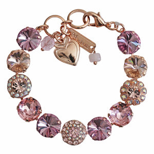 Mariana "Flamingo" Rose Gold Lovable Pavé and Rosette Rivoli Crystal Bracelet, 4247/1 319rg