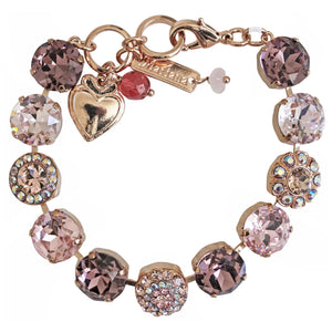 Mariana "Flamingo" Rose Gold Lovable Pavé and Rosette Rivoli Crystal Bracelet, 4247/1 319rg