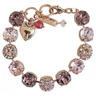 Mariana "Flamingo" Rose Gold Lovable Pavé and Rosette Rivoli Crystal Bracelet, 4247/1 319rg