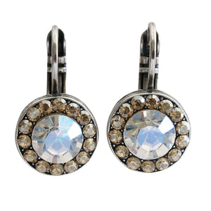 Mariana "Champagne and Caviar" Silver Plated Must-Have Round Pavé Crystal Earrings, 1129 391100