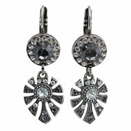Mariana "Zulu" Silver Plated Monstera Leaf Dangle Crystal Earrings, 1514/3 1080