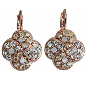 Mariana "Kalahari" Rose Gold Plated Extra Luxurious Clover Crystal Earrings, 1319/1 1078mr
