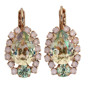 Mariana "Pina Colada" Rose Gold Plated Teardrop Pear Crystal Earrings, 1259/1 1063mr