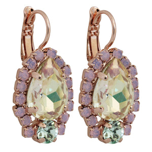 Mariana "Pina Colada" Rose Gold Plated Teardrop Pear Crystal Earrings, 1259/1 1063rg