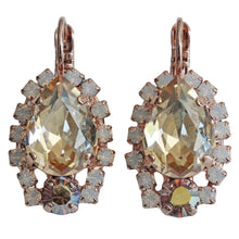 Mariana "Aurora" Rose Gold Plated Teardrop Pear Crystal Earrings, 1259/1 1093rg