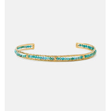 Chan Luu Gold Plated Turquoise Beaded Sedona Thin Cuff Bracelet