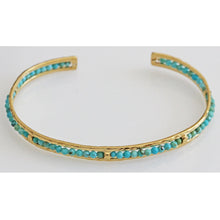 Chan Luu Gold Plated Turquoise Beaded Sedona Thin Cuff Bracelet