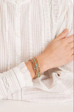 Chan Luu Gold Plated Turquoise Beaded Sedona Thin Cuff Bracelet