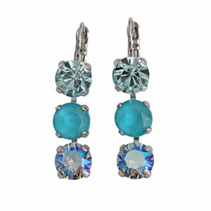 Mariana "Bliss" Rhodium Plated Three Stone Crystal Earrings, 1440/1 M2672ro