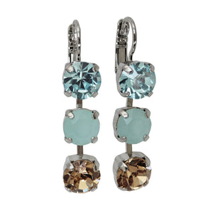 Mariana "Forget Me Not" Rhodium Plated Three Stone Crystal Earrings, 1440/1 1329ro