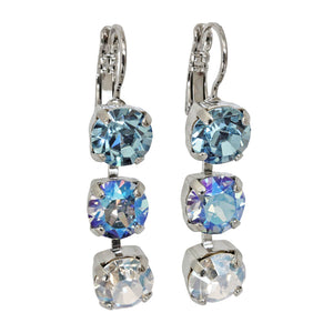 Mariana "Italian Ice" Rhodium Plated Three Stone Crystal Earrings, 1440/1 141ro