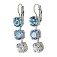 Mariana "Italian Ice" Rhodium Plated Three Stone Crystal Earrings, 1440/1 141ro