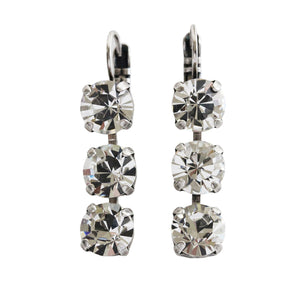 Mariana "On A Clear Day" Silver Plated Three Stone Crystal Earrings, 1440/1 001001