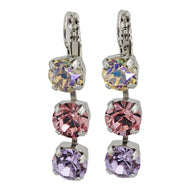 Mariana "Pina Colada" Rhodium Plated Three Stone Crystal Earrings, 1440/1 1063ro