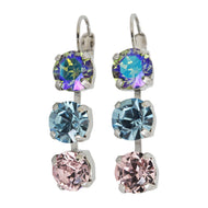 Mariana "Summer Fun" Rhodium Plated Three Stone Crystal Earrings, 1440/1 3711ro