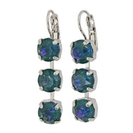 Mariana "Sun-Kissed Capri" Rhodium Plated Three Stone Crystal Earrings, 1440/1 167167ro