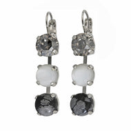 Mariana "Zulu" Rhodium Plated Three Stone Crystal Earrings, 1440/1 M1080ro