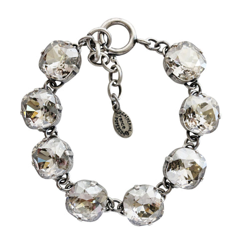 Catherine Popesco Sterling Silver Plated Crystal Round Bracelet, 1696 Shade