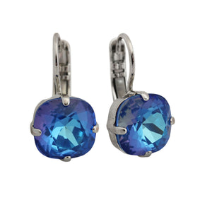Mariana "Sun-Kissed Capri" Rhodium Plated Small Cushion Cut Crystal Earrings, 1470/1 167ro