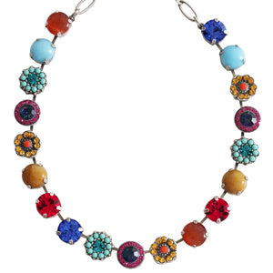 Mariana "Fantasy" Silver Plated Lovable Rosette Crystal Necklace, 3084 1037