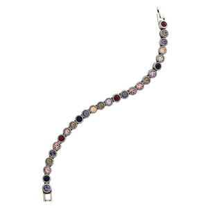 Patricia Locke Game, Set, Match Sterling Silver Plated Swarovski Tennis Bracelet, 7" Purple BR0205S