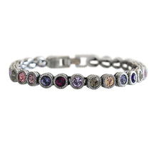 Patricia Locke Game, Set, Match Sterling Silver Plated Swarovski Tennis Bracelet, 7" Purple BR0205S