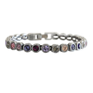 Patricia Locke Game, Set, Match Sterling Silver Plated Swarovski Tennis Bracelet, 7" Purple BR0205S