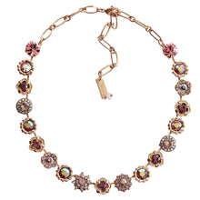 Mariana "Flamingo" Rose Gold Plated Flower Garden Crystal Necklace, 3123 319rg