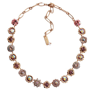 Mariana "Flamingo" Rose Gold Plated Flower Garden Crystal Necklace, 3123 319rg