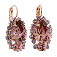 Mariana "Flamingo" Rose Gold Plated Teardrop Pear Crystal Earrings, 1259/1 319rg