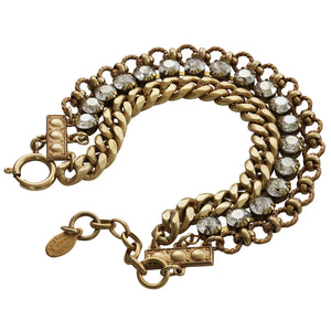 Catherine Popesco 14k Gold Plated 3 Multi Strand Chain Bracelet, 1749G Shade