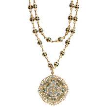 Catherine Popesco 14k Gold Plated Filigree Medallion Beaded Chain Necklace, 20.5" 1125G Pacific Opal Bright