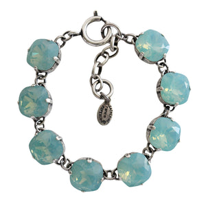 Catherine Popesco Sterling Silver Plated Crystal Round Bracelet, 1696 Pacific Opal
